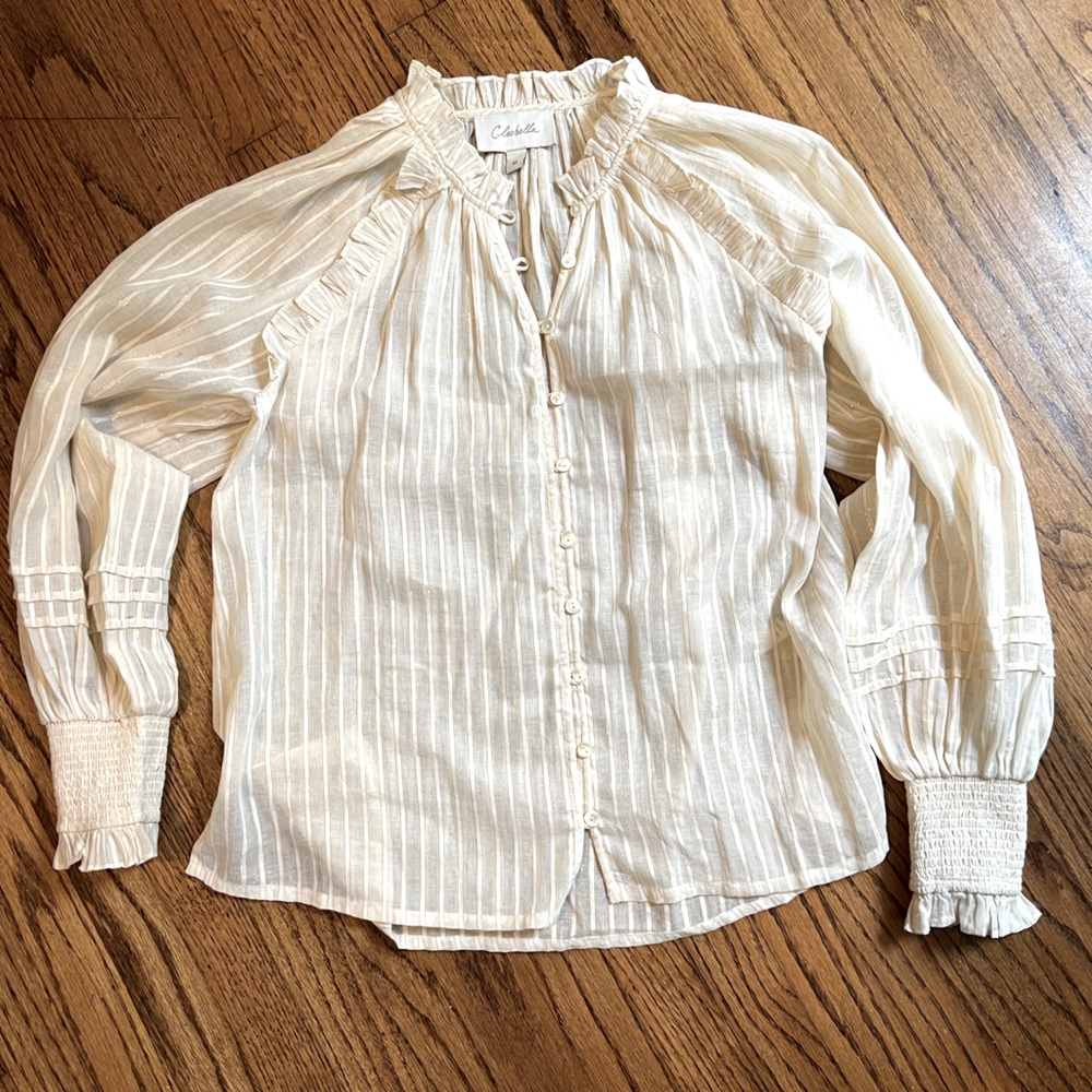 NWT Cleobella button-down blouse size M in cream